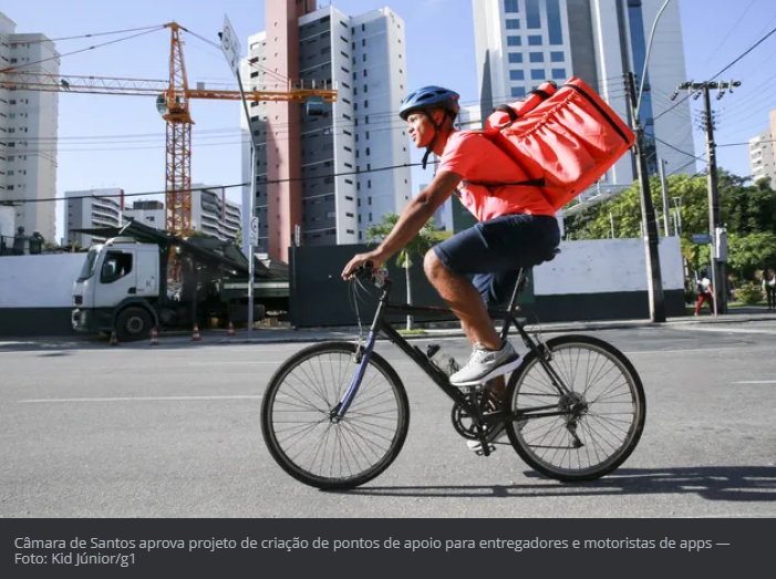 Câmara de Santos aprova projeto de criação de pontos de apoio para entregadores e motoristas de apps