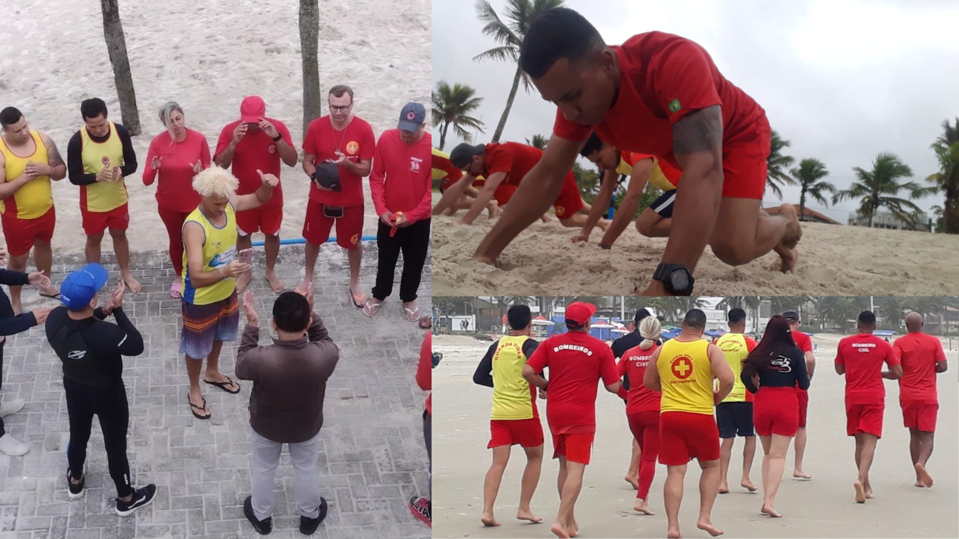 2° Treinamento da Associação Humanitária do Corpo de Bombeiros Voluntários de Guarujá Acontece na Praia da Enseada