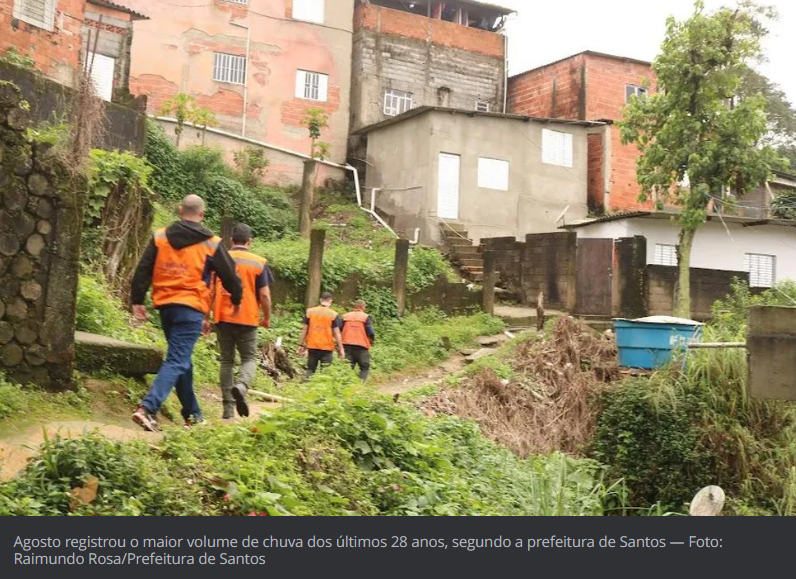 Defesa civil intensifica vistoria nos nos morros Santos