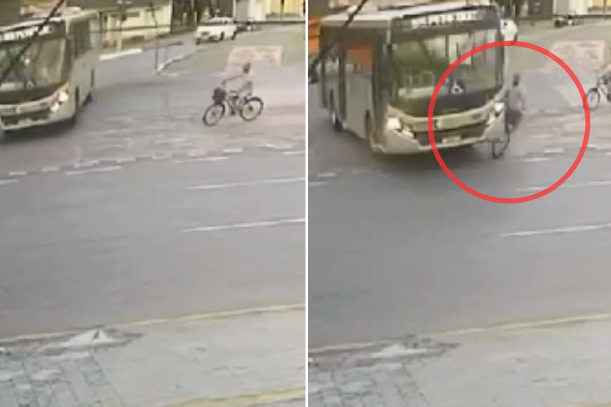 Tragédia em Guarujá: Ciclista Morre Após Atropelamento por Ônibus ao Avançar Sinal Vermelho