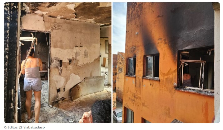 Incêndio atinge apartamento com crianças sozinhas e mãe acaba presa em Praia Grande