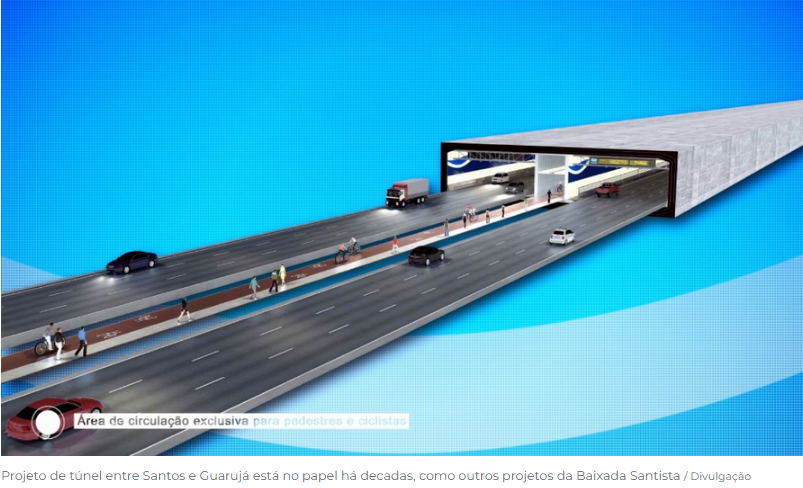 ​Guarujaense pede mudança da saída do túnel Santos-Guarujá