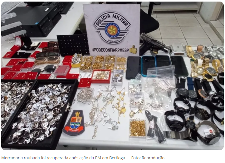 QUADRILHA É PRESA APÓS ROUBAR JOALHERIA E RENDER FUNCIONÁRIOS EM BERTIOGA