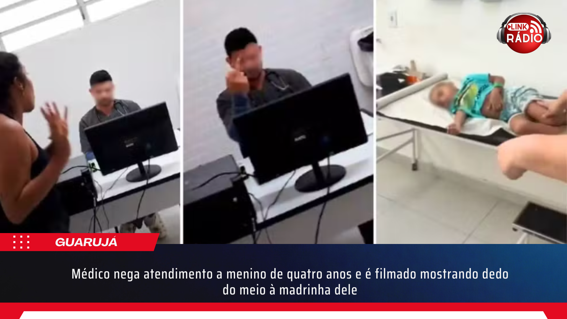 Médico nega atendimento a menino de quatro anos e é filmado mostrando dedo do meio à madrinha dele