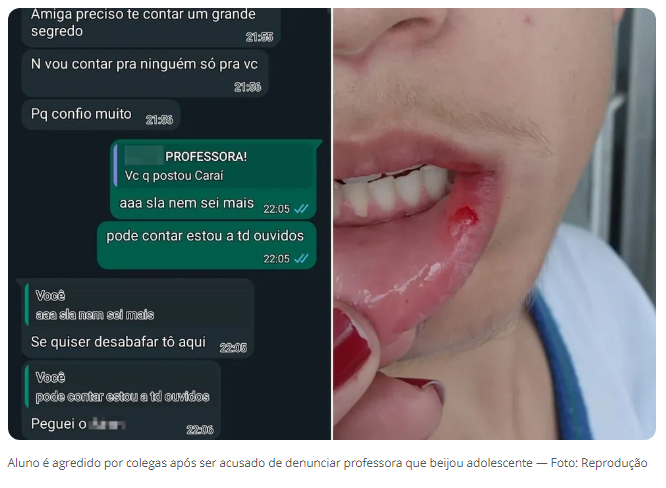 ​Educadora que "beijou" aluno em mensagem é demitida de escola